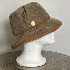 Vince Camuto Nylon Quilted Bucket Hat Water Resistant Rain Wear Streetwear Chic